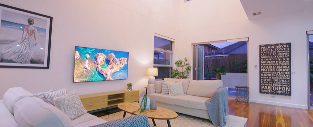 Furniture arranged in a living room